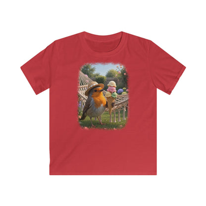 Premium Kinder T-Shirt Rosi Rotkehlchen und das Riesen-Eis