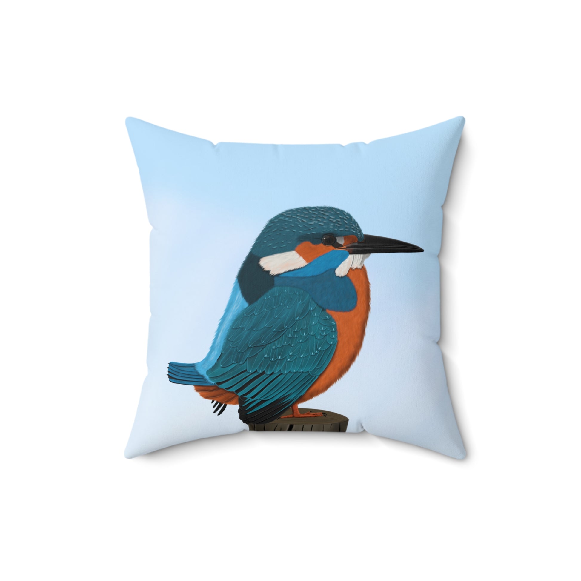 Kingfisher Birdlover Bird Throw Pillow 16"x16"