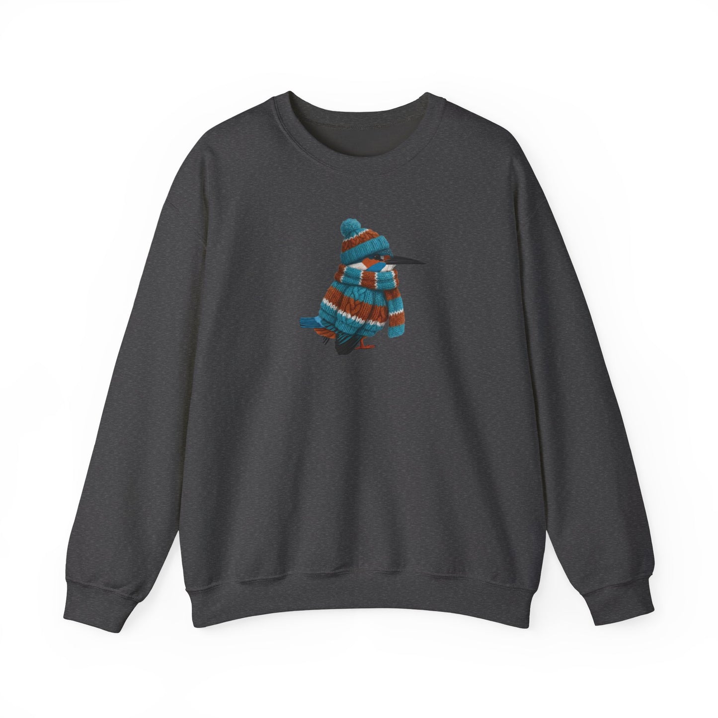 Kingfisher Winter Sweatshirt | Bird Watcher Crewneck | Unisex Songbirds Wearing Knit Gift for Bird Lovers
