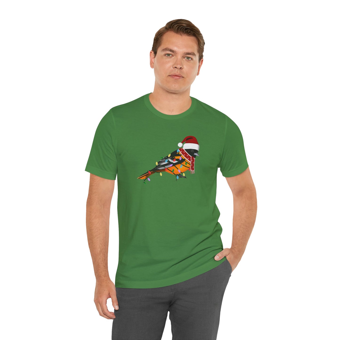 Baltimore Oriole with Fairy Lights Christmas Bird T-Shirt