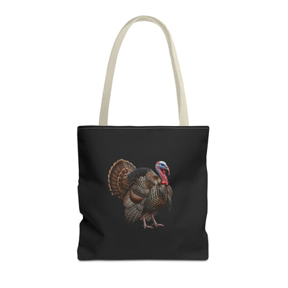 Thanksgiving Turkey Tote Bag | Wild Turkey on Black | Autumn Farmers Market Bag