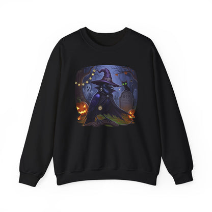 Black Crow Halloween Bird Sweatshirt - Spooky Halloween Costume for Bird Lovers