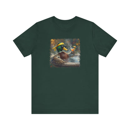 Funny Mallard T-Shirt | Bird with Sunglasses & Drink | Unisex Summer Tee