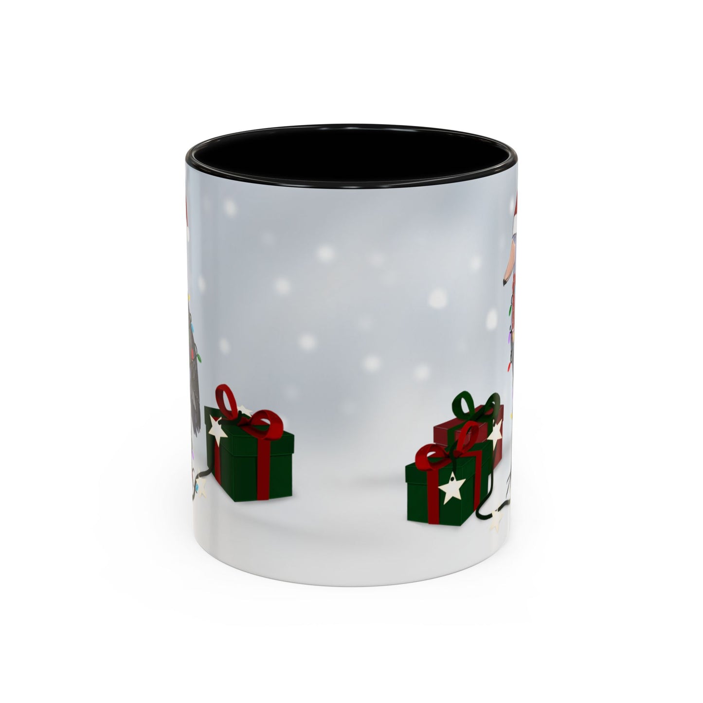 Shoebill with Christmas Hat and Scarf Snow Bird Coffee Mug