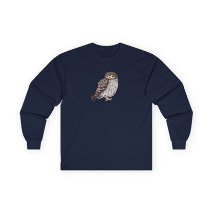 Owl Birding & Birdwatching Bird Cotton Long Sleeve T-Shirt