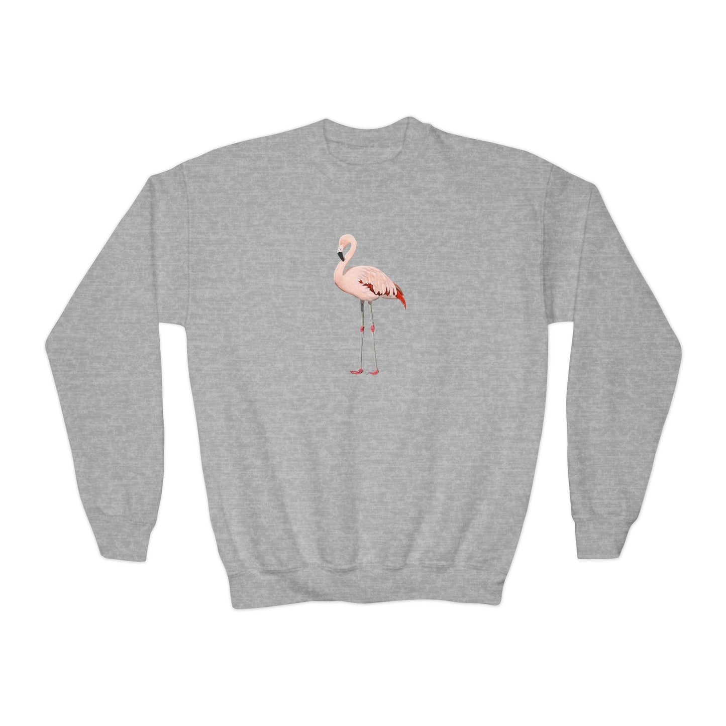 Flamingo Bird Birdwatching Youth Crewneck Sweatshirt