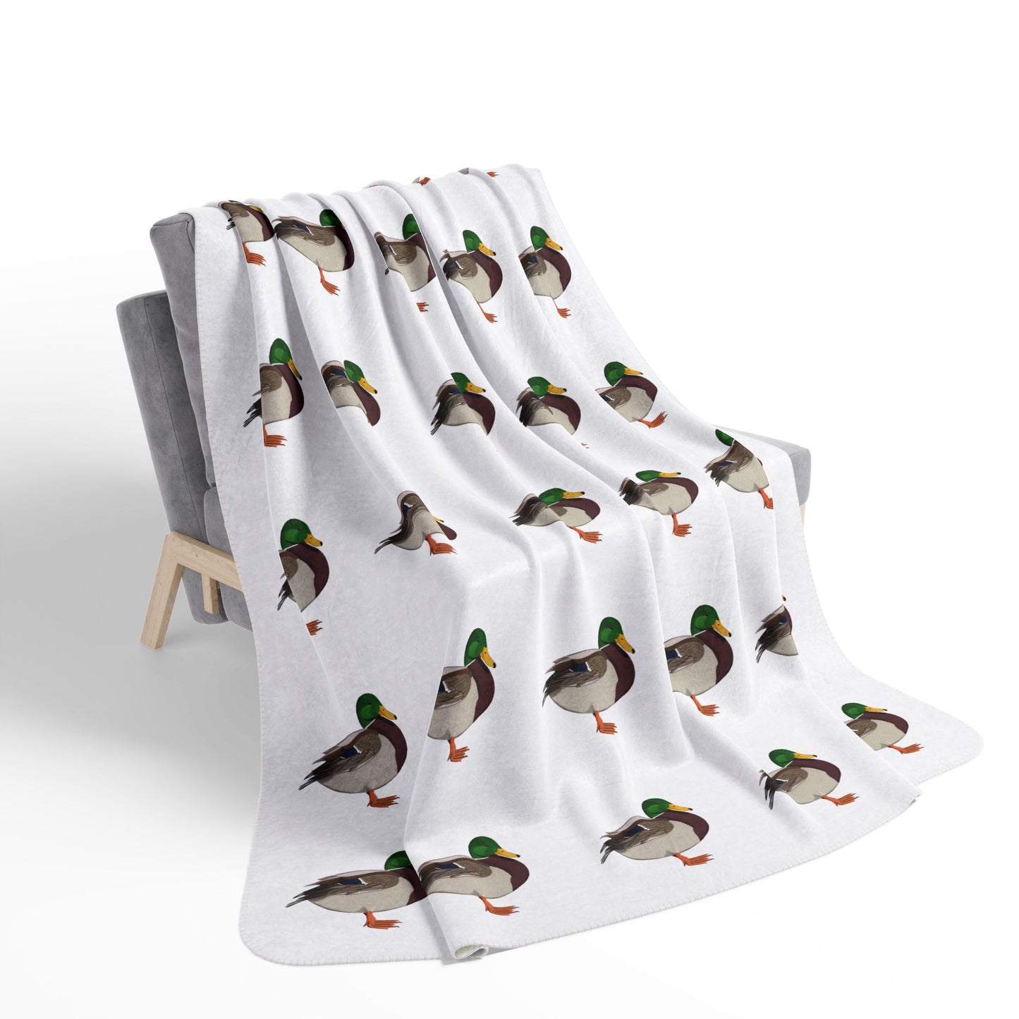 Mallard Art Fleece Sherpa Blanket (60"x80") - Thick, Ultra-Soft & Cozy Throw for Bird Lovers