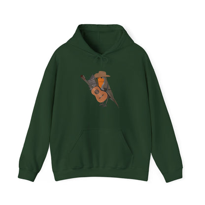 Robin with Cowboy Hat and Guitar Country Music Bird Hoodie