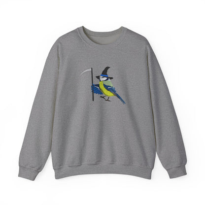 Blue Titmouse Halloween Birds Witch Birdwatcher Sweatshirt