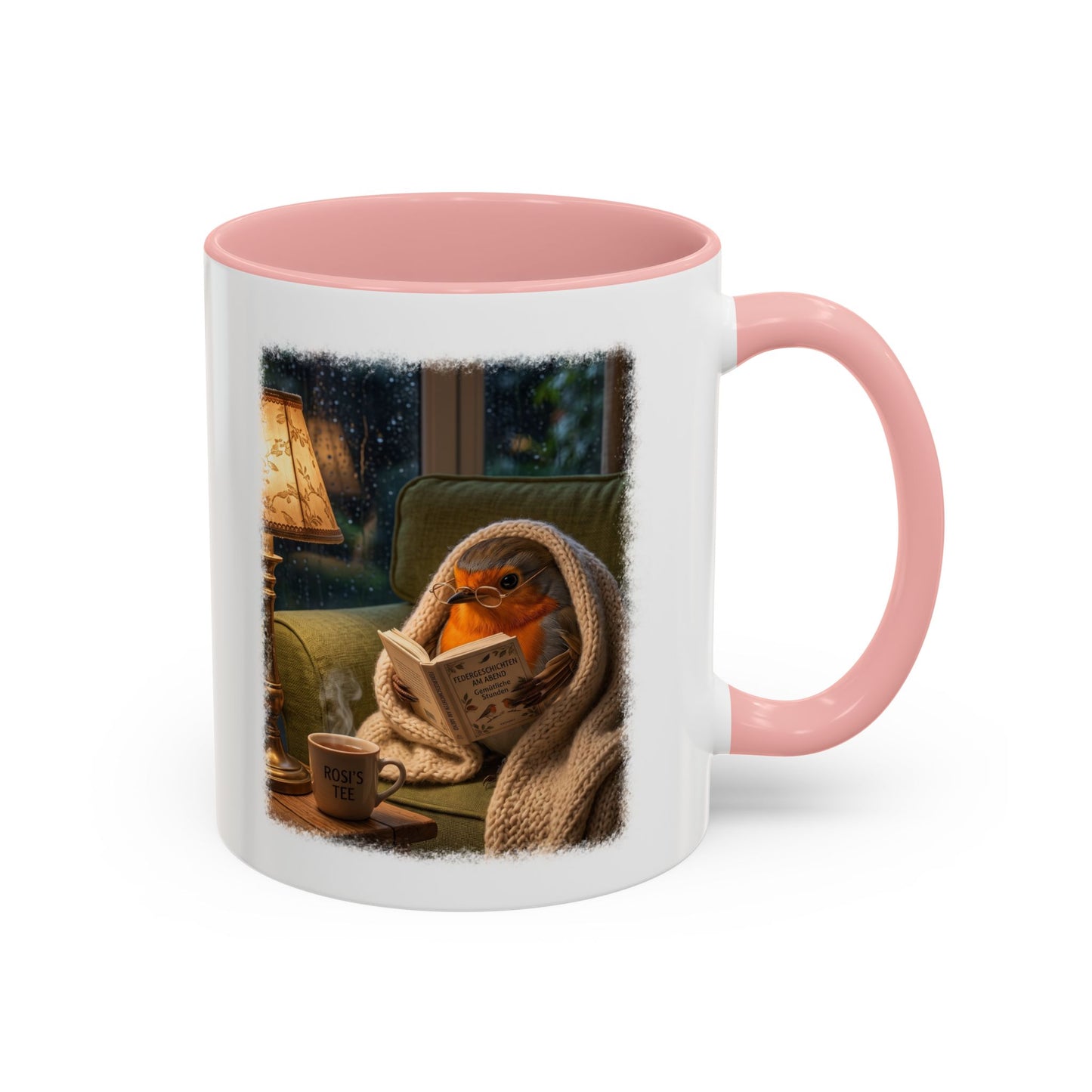 Robin Rosi Reading a Book Mug for Bird Lovers