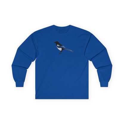 Magpie Birding & Birdwatching Bird Cotton Long Sleeve T-Shirt