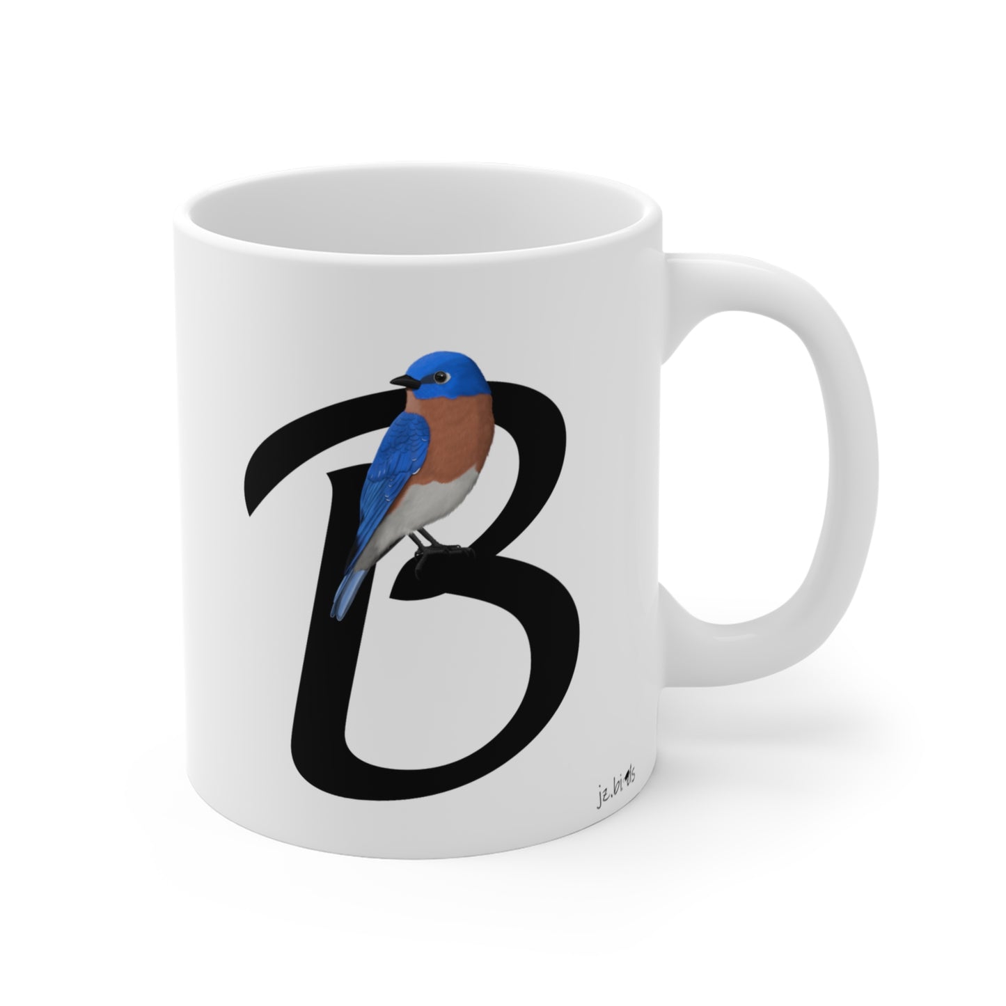 bluebird letter b bird mug