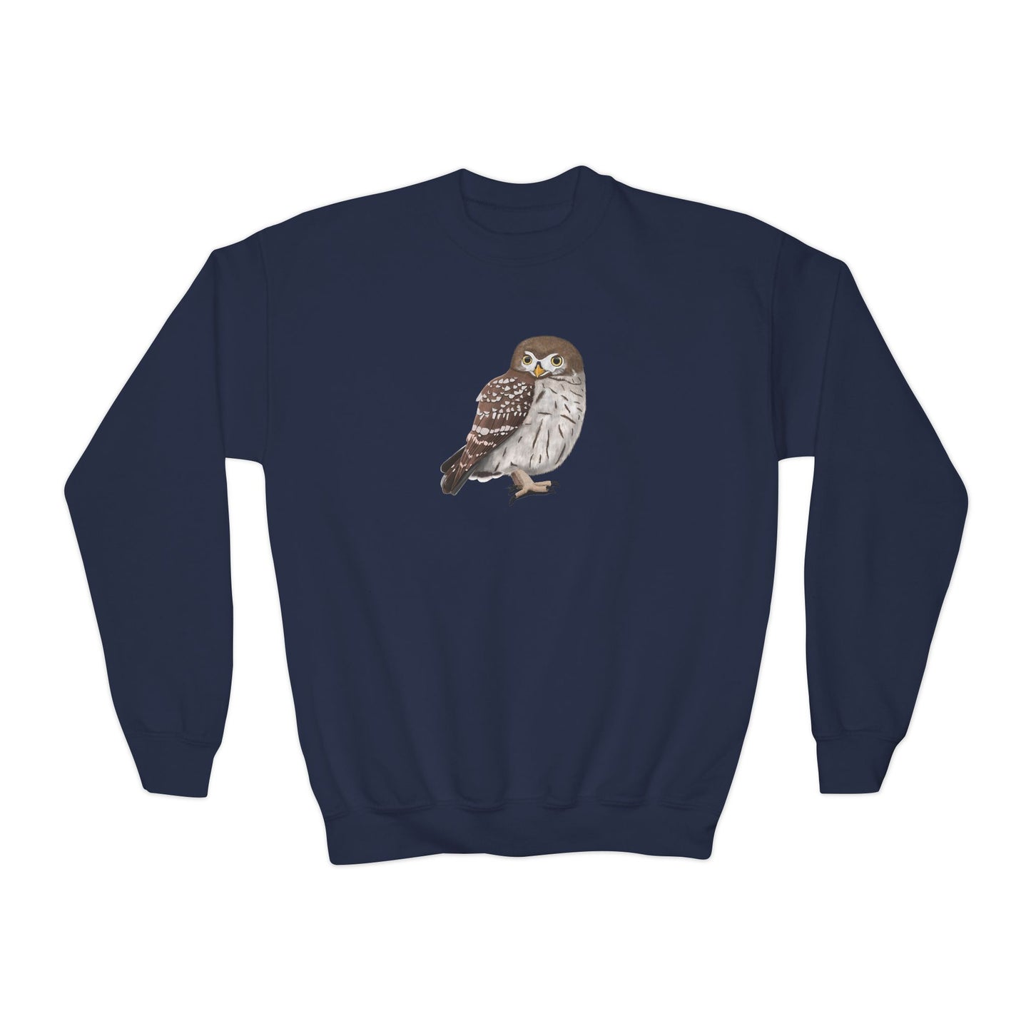 Little Owl Bird Birdwatching Youth Crewneck Sweatshirt