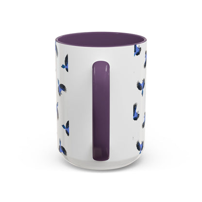 Blue Jay All-Over Pattern Accent Mug | Colorful Bird Lover Gift for Birdwatchers