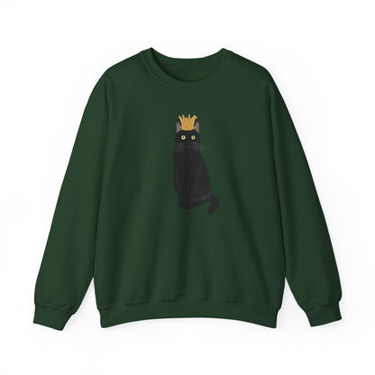 Black Cat with Crown Cat Lover Sweatshirt