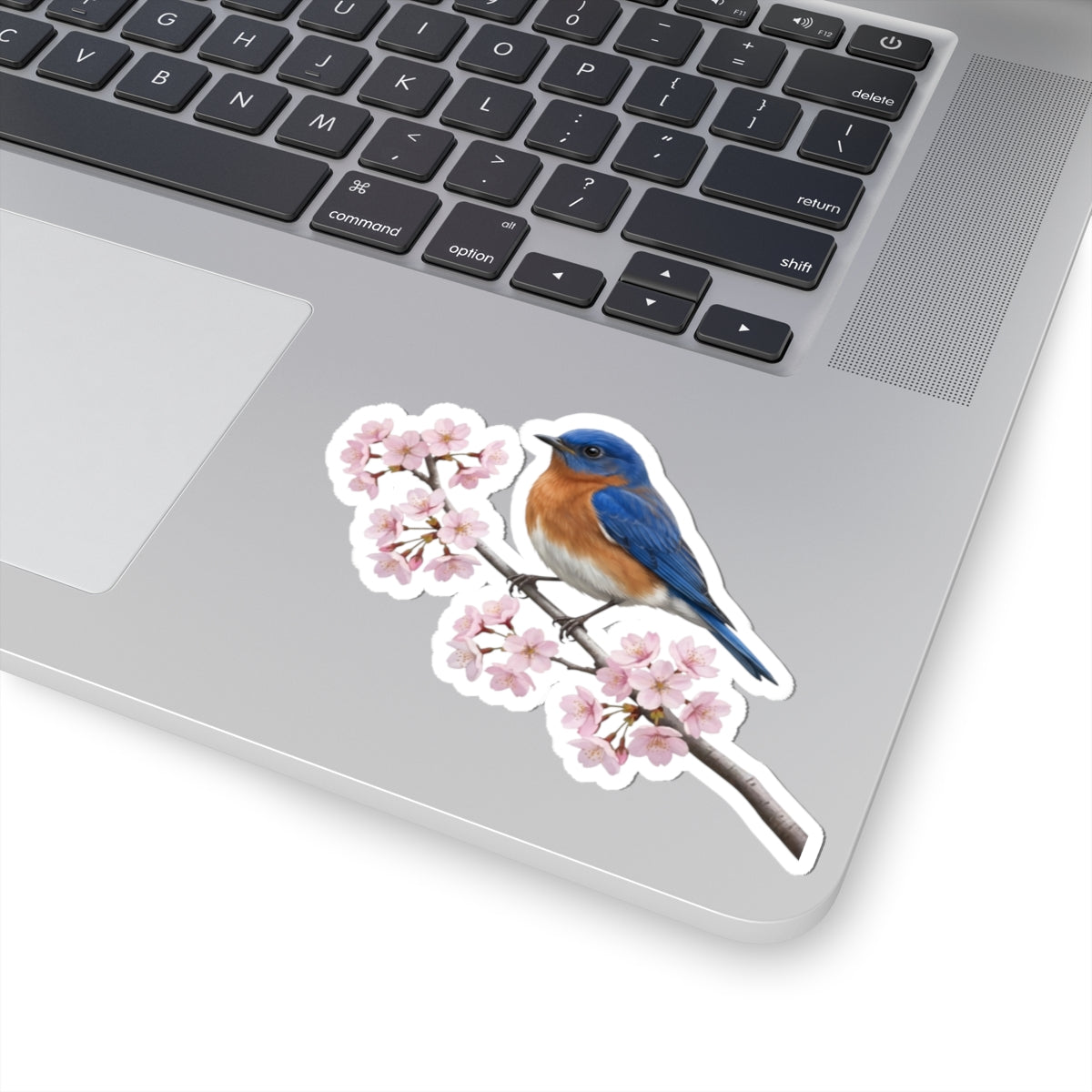 Bluebird Stickers – bird sticker and cherry blossoms style