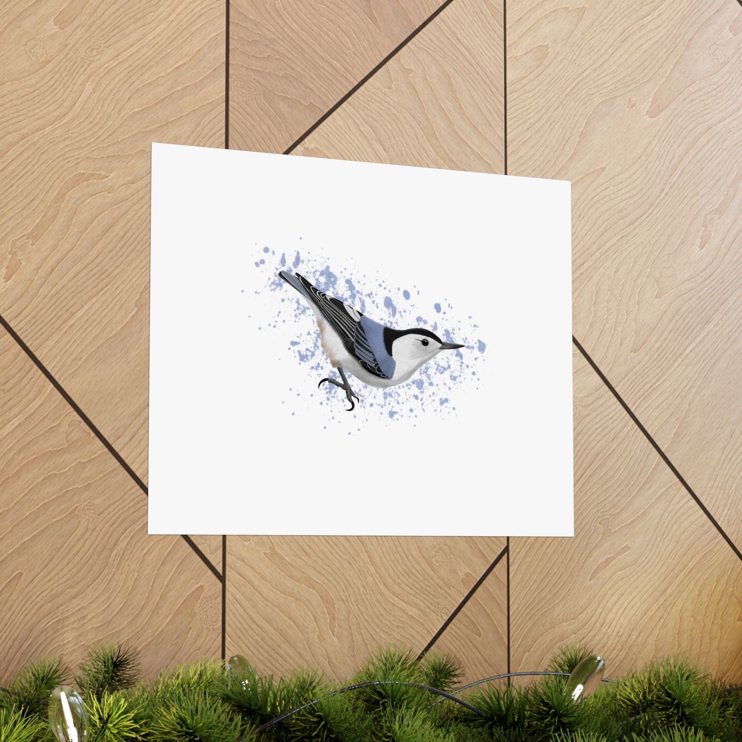 Nuthatch Bird Artwork Matte Poster