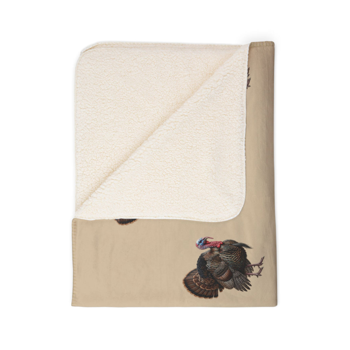 Thanksgiving Turkey Sherpa Blanket | Wild Turkey Fall Decor | Cozy Autumn Throw (60x80)