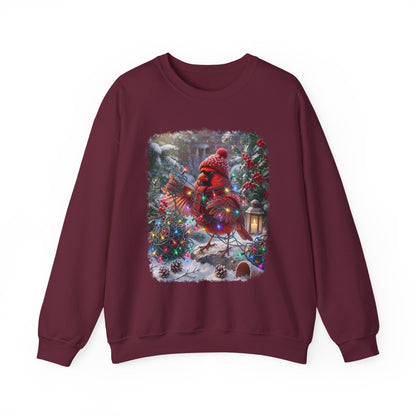 Northern Cardinal Christmas Sweatshirt – Tangled Lights Winter Crewneck
