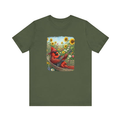 Cardinal Hammock Chillout – Premium Unisex Bird Lovers T-Shirt