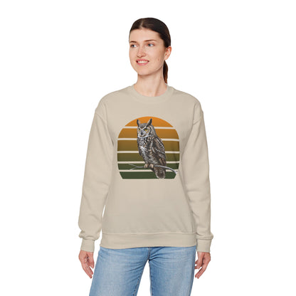 Great Horned Owl Sweatshirt | Unisex Bird of Prey Crewneck | Owl Lover & Birder Gift