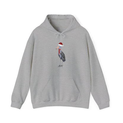 Shoebill Christmas Bird with Santa Hat Birdwatcher Birdlover Hoodie