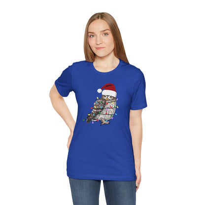 Owl with Fairy Lights Christmas Bird T-Shirt