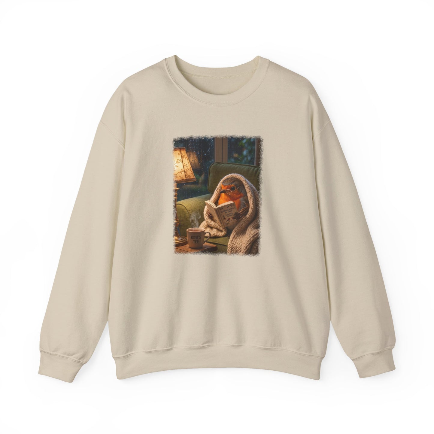 Robin Rosi Reading a Book Premium Sweatshirt for Bird Lovers