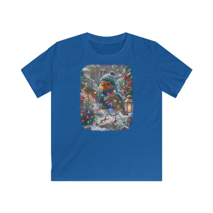 Premium Kinder T-Shirt Rosi Rotkehlchen und die Lichterkette im Garten