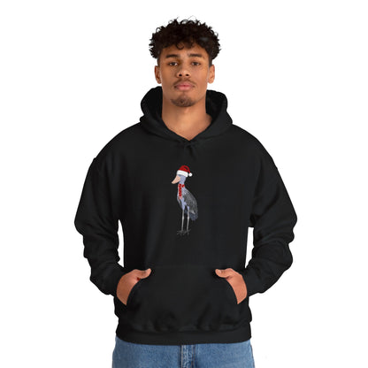 Shoebill Christmas Bird with Santa Hat Birdwatcher Birdlover Hoodie