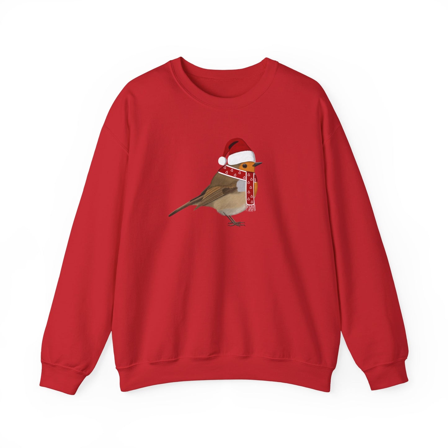 European Robin with Christmas Hat Bird Birdwatcher Sweatshirt