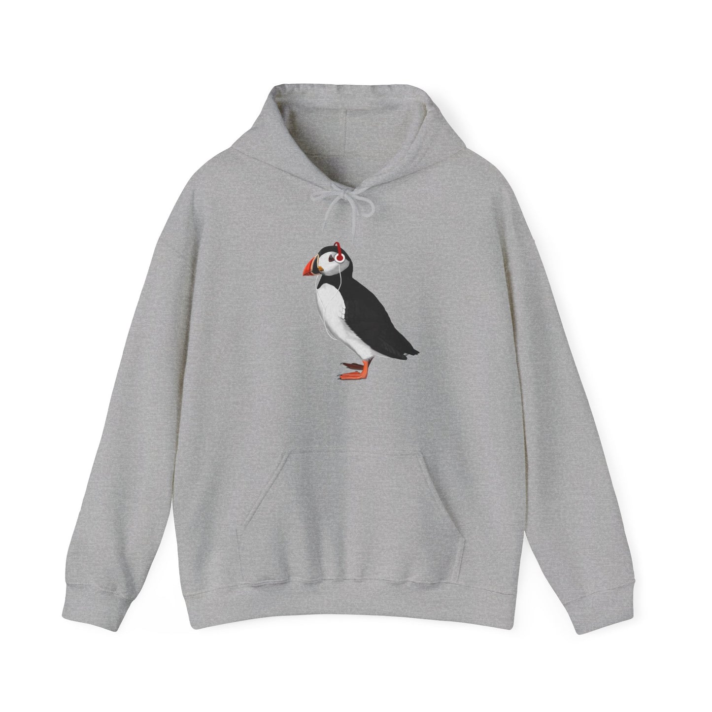 Puffin with Music Headphones Bird Birdwatching Birdlover Hoodie