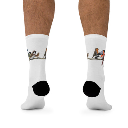 Garden Birds Blue Jay Cardinal Bullfinch Birding & Birdwatching Bird Socks White