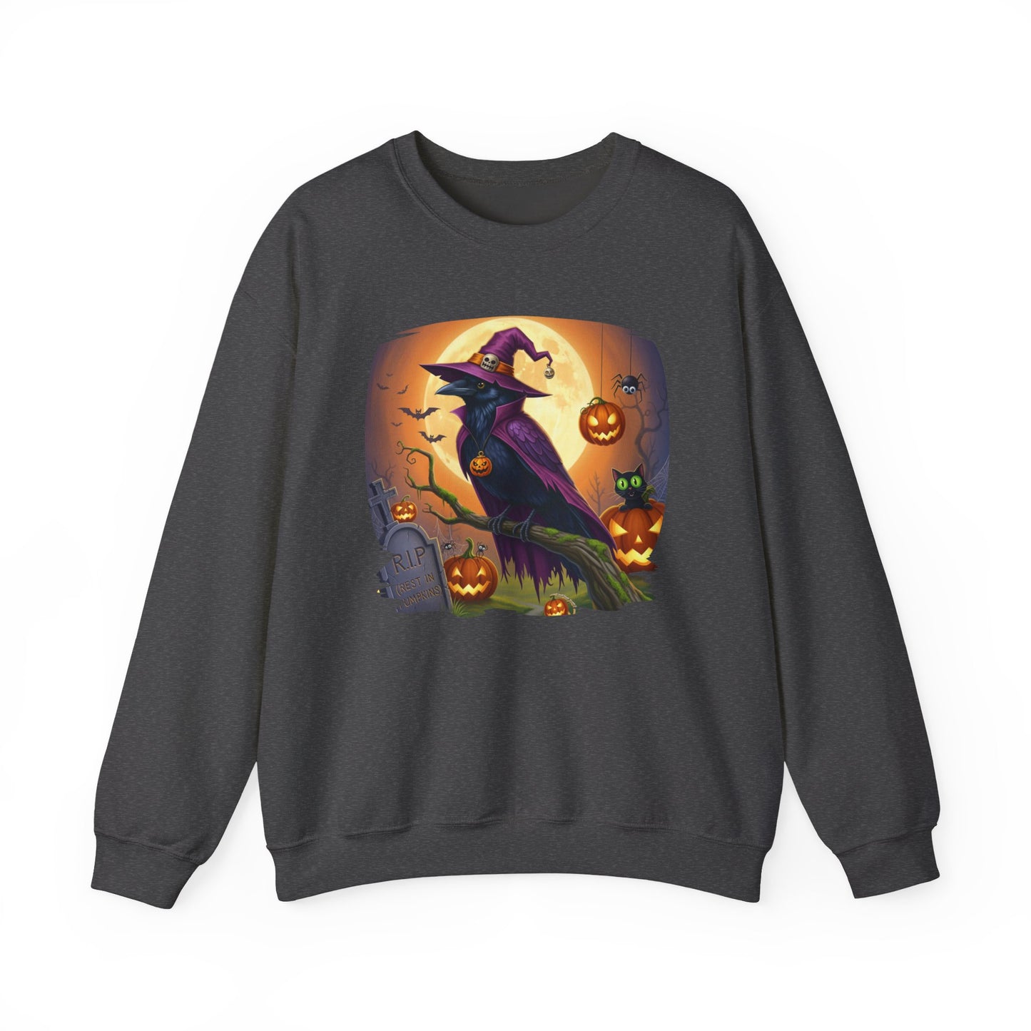 Raven Crow Halloween Bird Sweatshirt - Spooky Halloween Costume for Bird Lovers