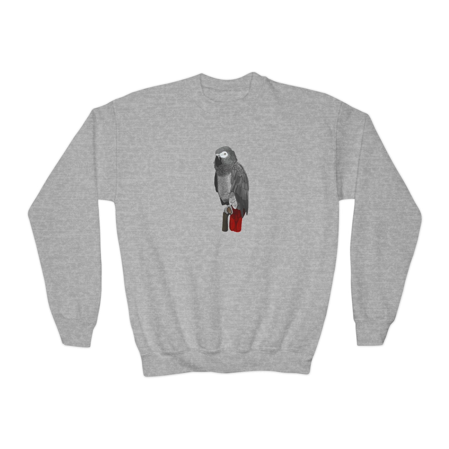 Grey Parrot Bird Birdwatching Youth Crewneck Sweatshirt