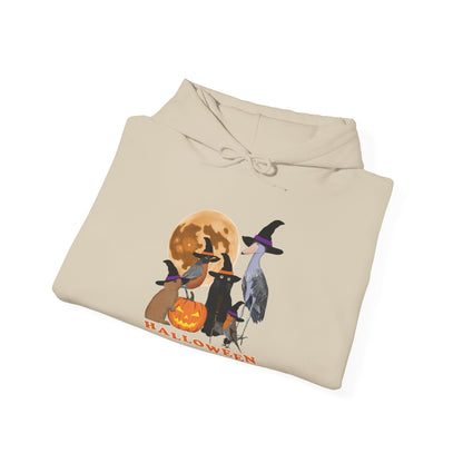 Robin Shoebill with Cat and Bunny Halloween Bird Hoodie