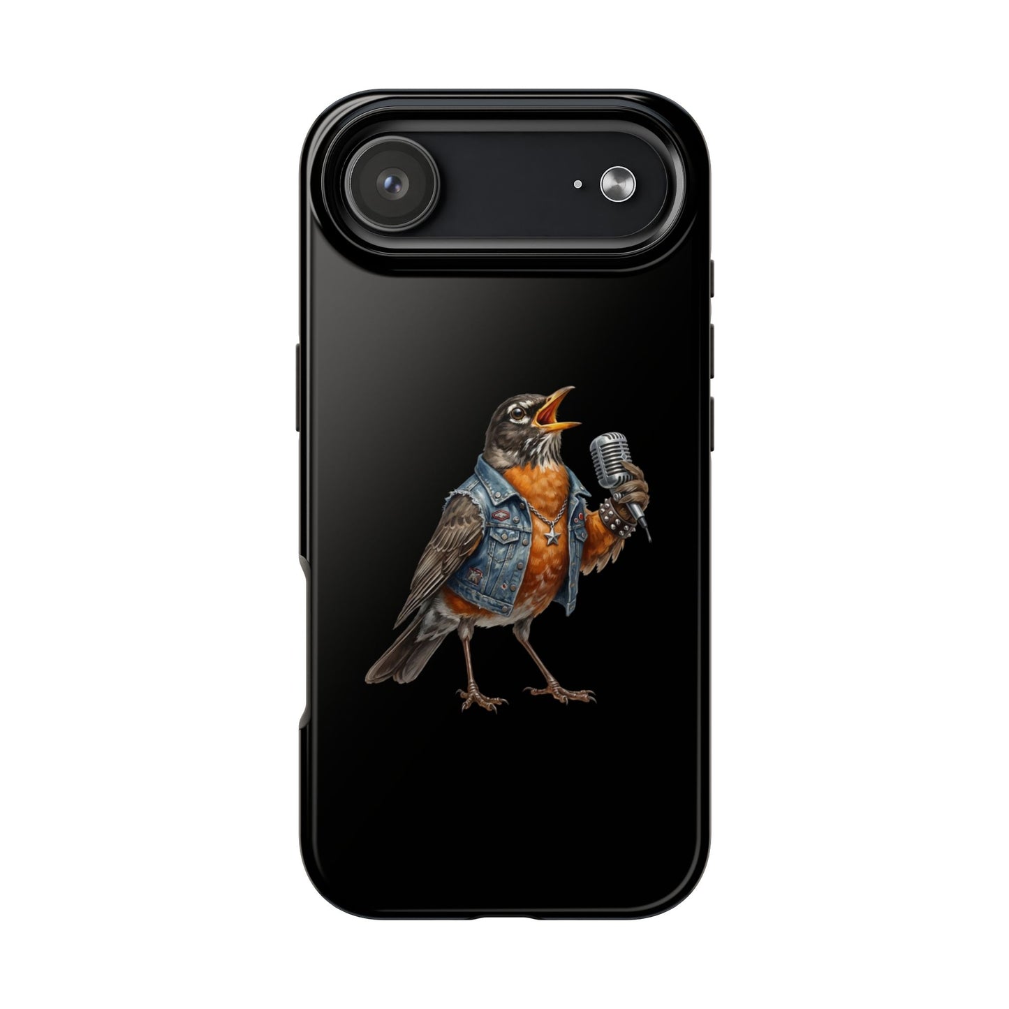 American Robin Singing iPhone Case – Premium Tough Phone Cover Black