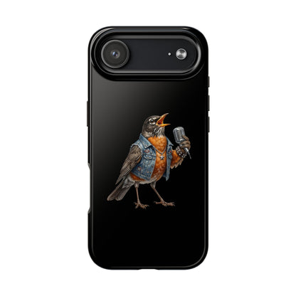 American Robin Singing iPhone Case – Premium Tough Phone Cover Black