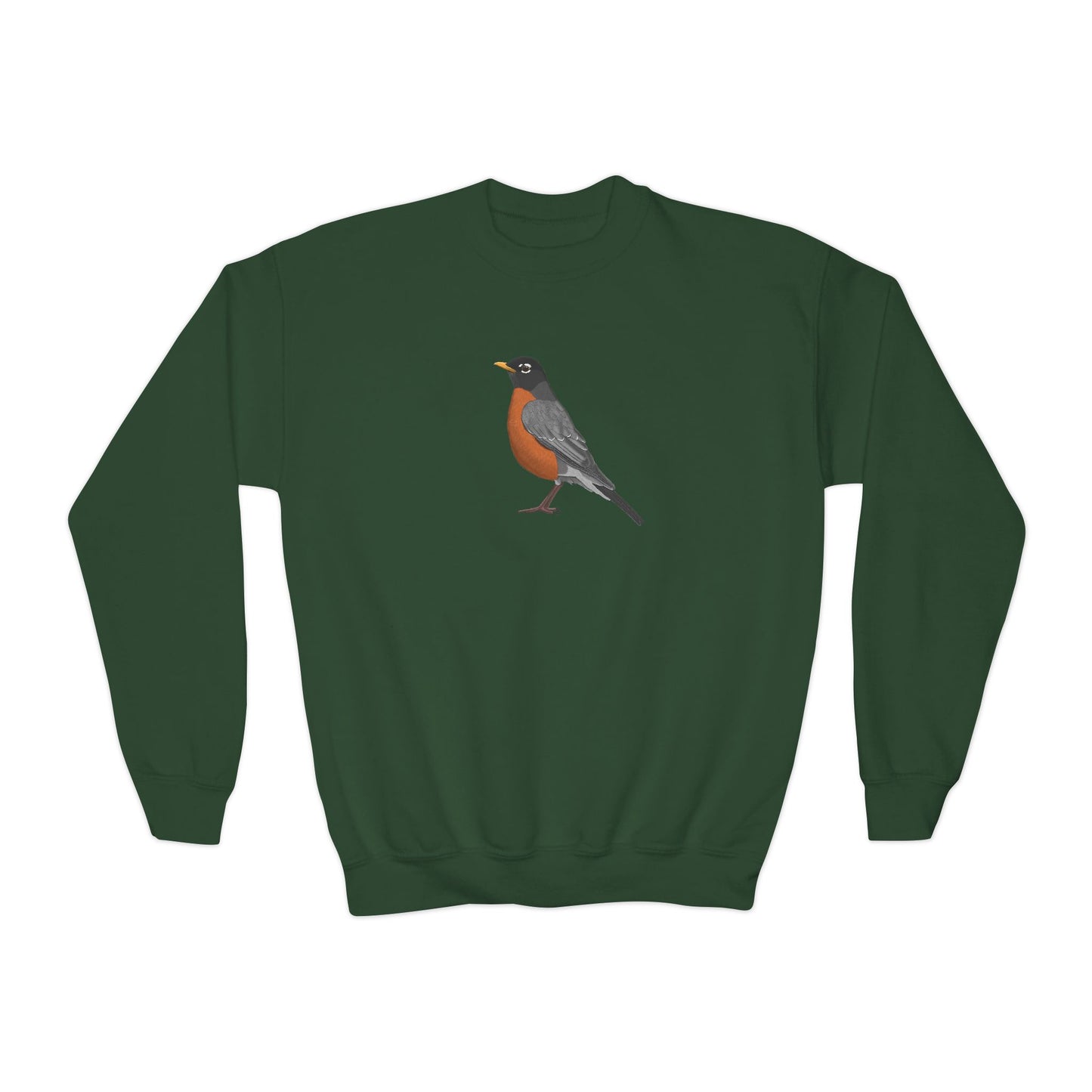 American Robin Bird Birdwatching Youth Crewneck Sweatshirt