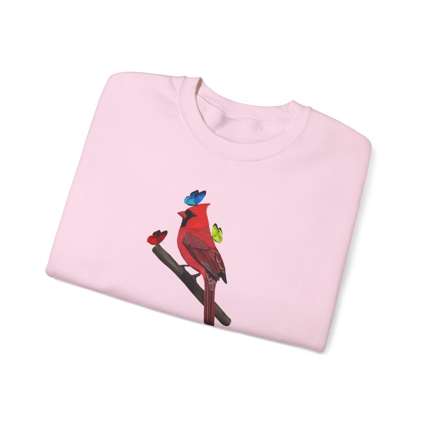 Cardinal with Butterflies Bird Birding & Birdwatching Sweatshirt