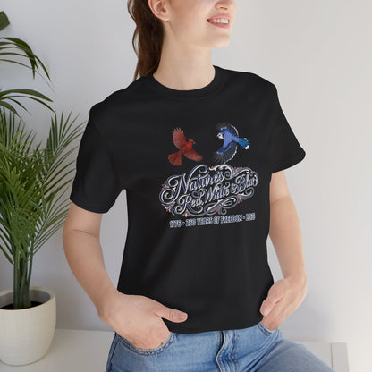 Nature's Red, White & Blue Patriotic Jay Cardinal Bird T-Shirt | America 250 – lover