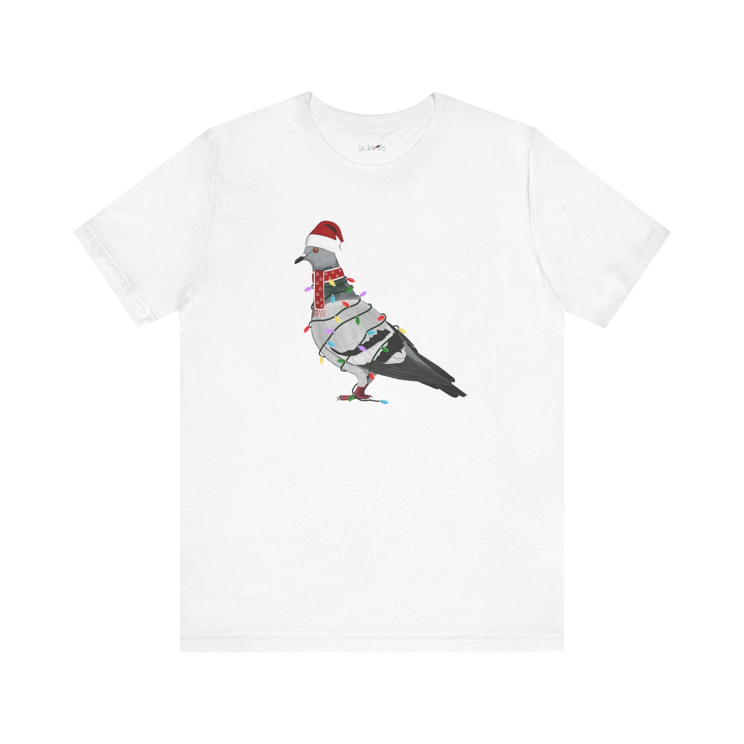 Pigeon with Fairy Lights Christmas Bird T-Shirt