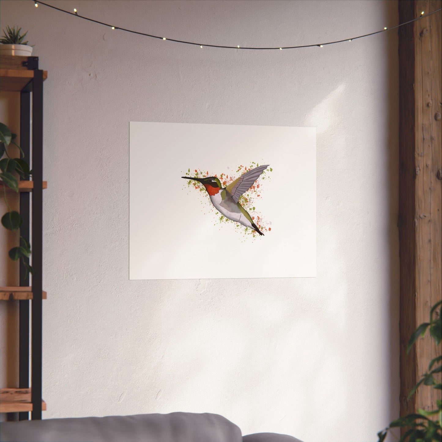 Hummingbird Bird Artwork Matte Poster