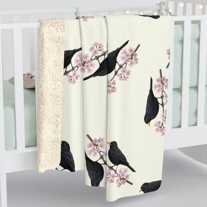 Amsel Decke – bird pattern blanket und cozy fleece Stil