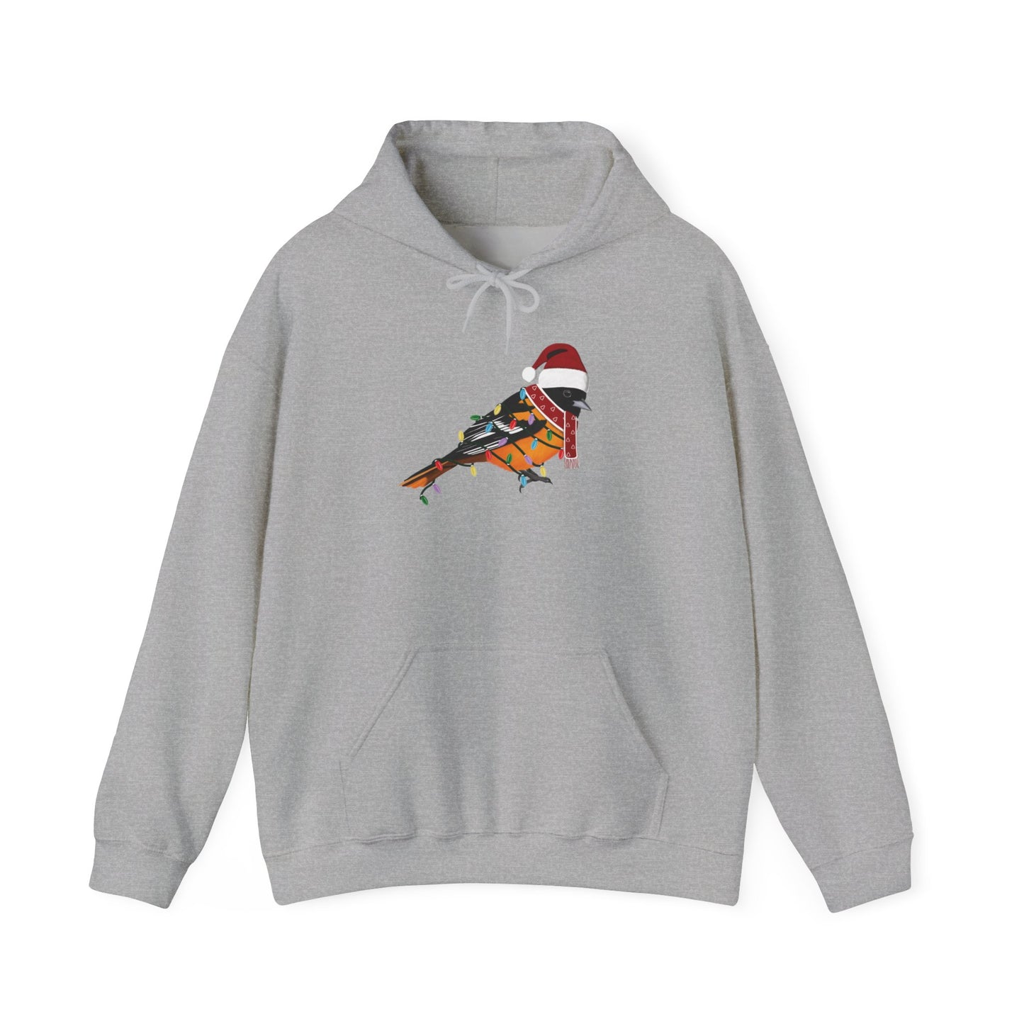 Baltimore Oriole with Fairy Lights Christmas Bird Hoodie