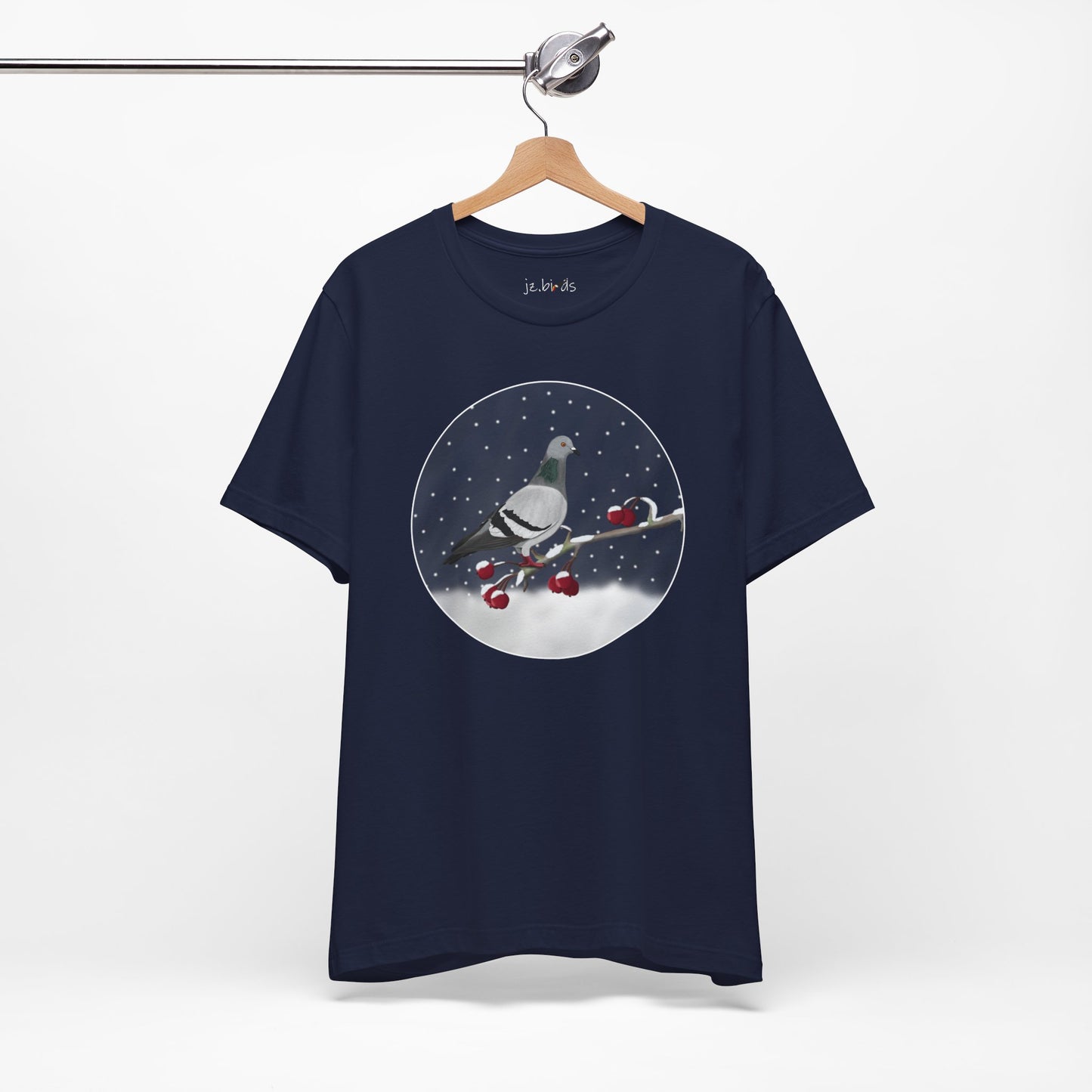 Pigeon on a Winter Branch Birdwatcher Christmas Bird T-Shirt