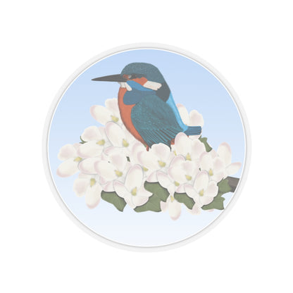 Kingfisher Spring Apple Blossoms Bird Sticker