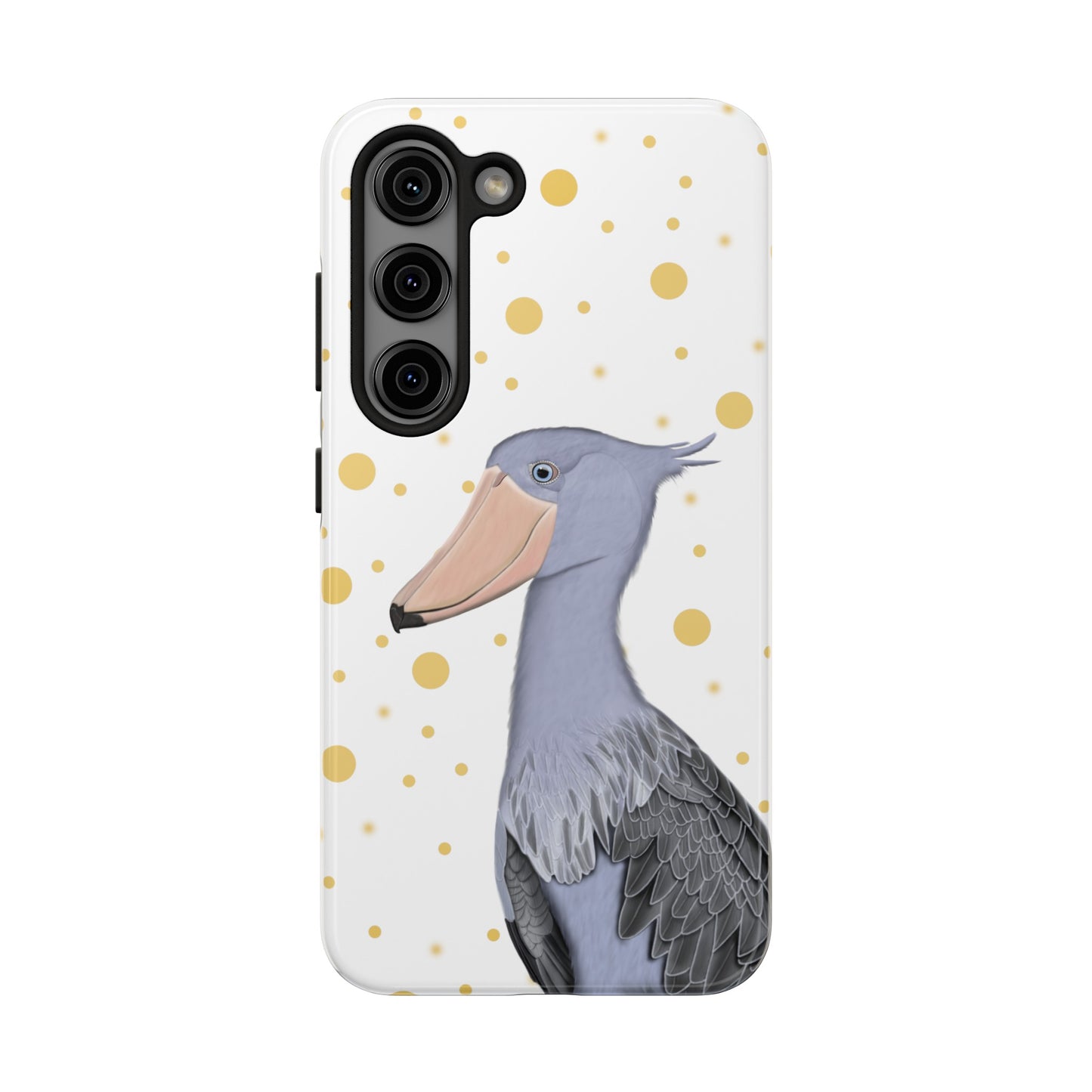 Shoebill Bird Art Tough Phone Case White