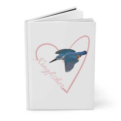 Kingfisher Bird Hardcover Journal 150 Pages A5 with Heart for Bird Lovers & Birdwatchers