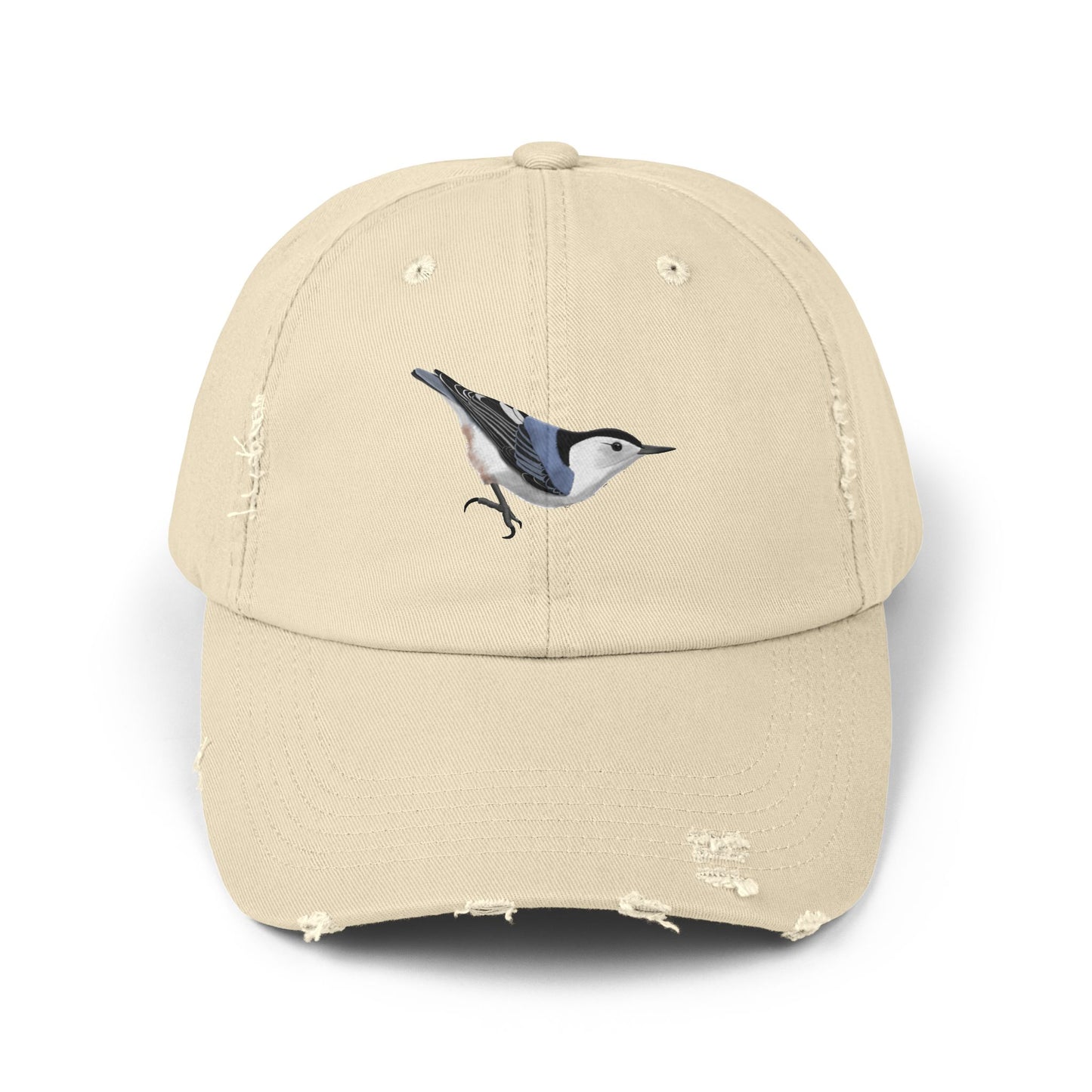 Nuthatch Bird Art Distressed Cap